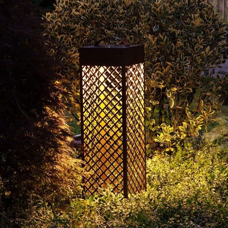 corten rust led light bollard (6)